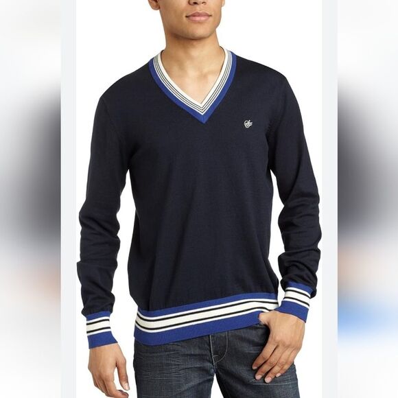 Sean Jean Tipped V Neck Knit Sweater XL - Picture 1 of 7